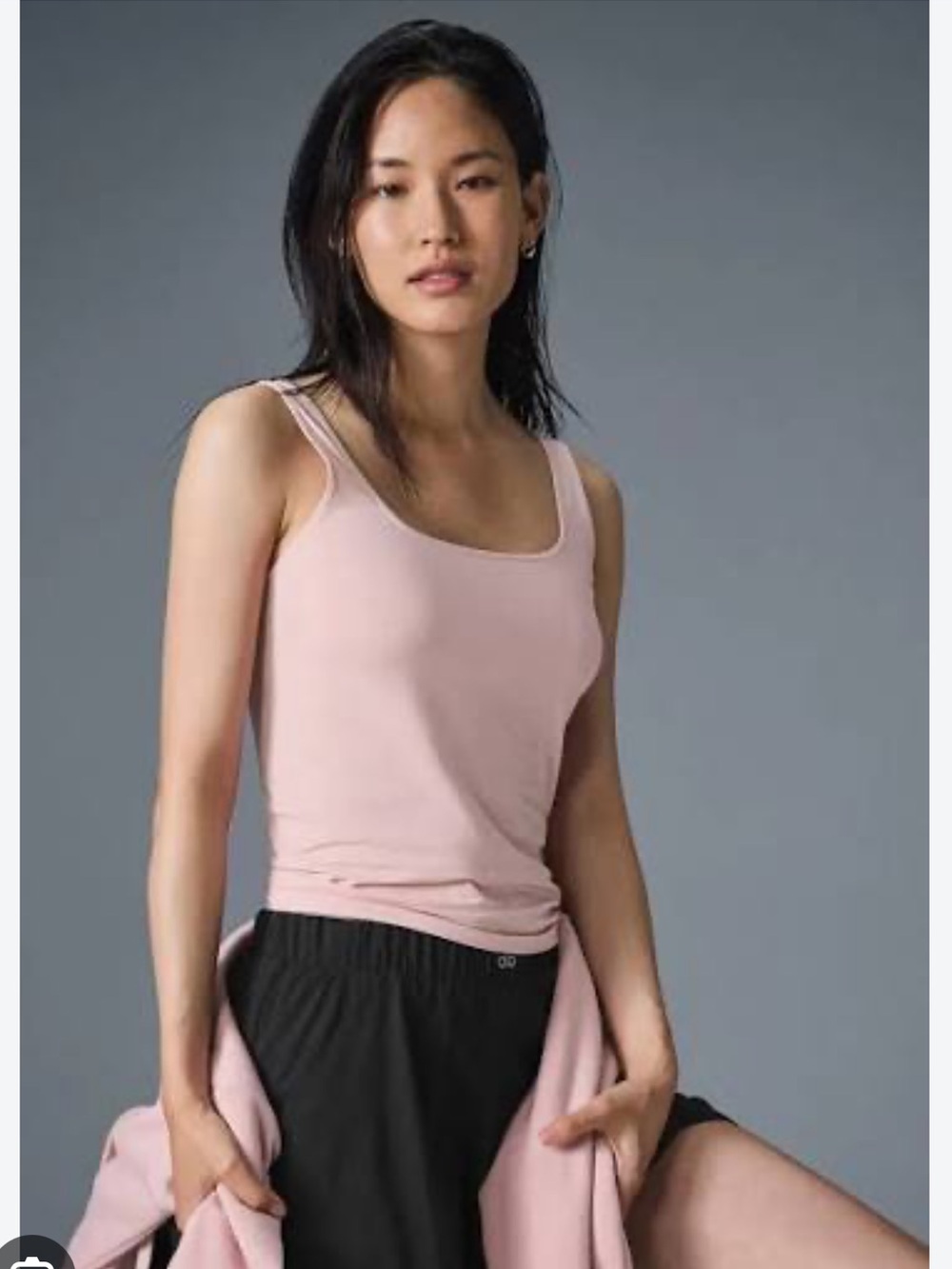 Alo Yoga Sheer Glow Tank Ballet Pink size small